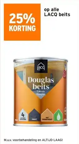 GAMMA 25% KORTING op alle LACQ beits aanbieding
