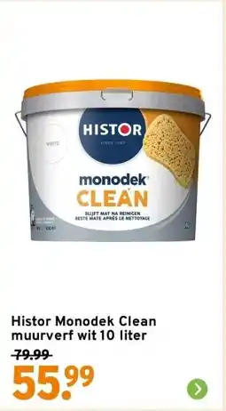 GAMMA Histor Monodek Clean muurverf wit 10 liter aanbieding