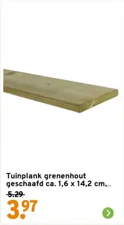 GAMMA Tuinplank grenenhout geschaafd ca. 1,6 x 14,2 cm, lengte ca. 180 cm aanbieding