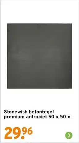 GAMMA Stonewish betontegel premium antraciet 50 x 50 x 4 cm aanbieding