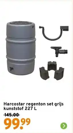 GAMMA Harcostar regenton set grijs kunststof 227 L aanbieding