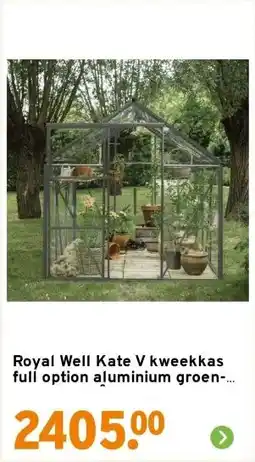 GAMMA Royal Well Kate V kweekkas full option aluminium groen-grijs 8,33 m² aanbieding