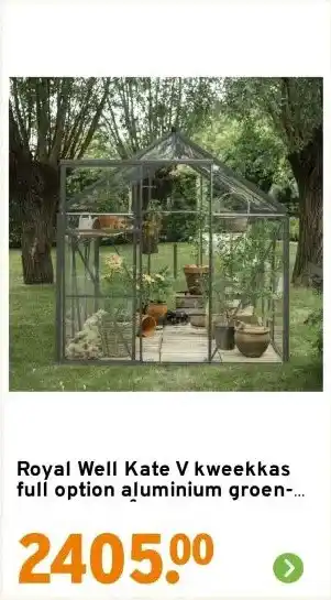 GAMMA Royal Well Kate V kweekkas full option aluminium groen-grijs 8,33 m² aanbieding