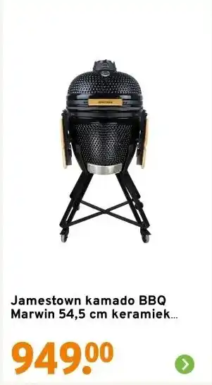 GAMMA Jamestown kamado BBQ Marwin 54,5 cm keramiek zwart Ø 46,5 cm aanbieding