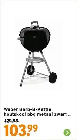 GAMMA Weber Barb-B-Kettle houtskool bbq metaal zwart ø 47 cm aanbieding