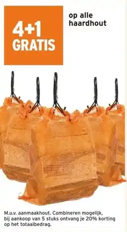 GAMMA 4+1 GRATIS op alle haardhout aanbieding