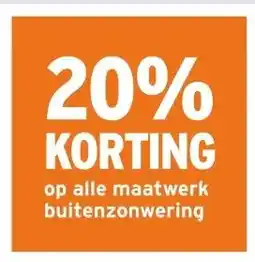GAMMA 20% KORTING op alle maatwerk buitenzonwering aanbieding