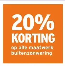 GAMMA 20% KORTING op alle maatwerk buitenzonwering aanbieding