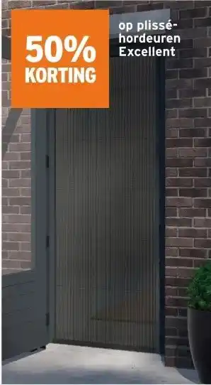 GAMMA 50% KORTING op plissé- hordeuren Excellent aanbieding