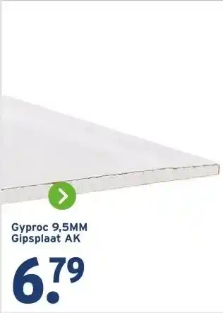 GAMMA Gyproc 9,5MM Gipsplaat AK aanbieding