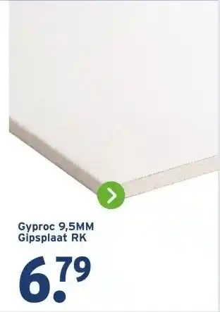 GAMMA Gyproc 9,5MM Gipsplaat RK aanbieding
