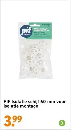 GAMMA PIF Isolatie schijf 60 mm voor isolatie montage aanbieding