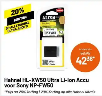 Kamera Express Hahnel HL-XW50 Ultra Li-Ion Accu voor Sony NP-FW50 aanbieding