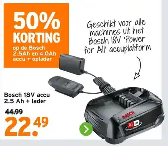 GAMMA Bosch 18v accu aanbieding