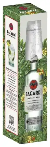 Gall & Gall Bacardí Carta Blanca met glas 100CL Mixen aanbieding