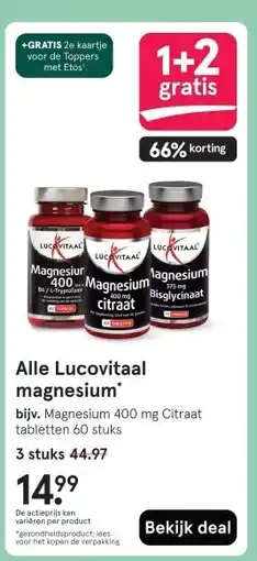Etos Alle Lucovitaal magnesium' aanbieding