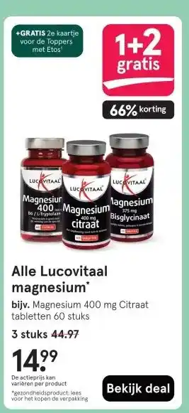 Etos Alle Lucovitaal magnesium' aanbieding