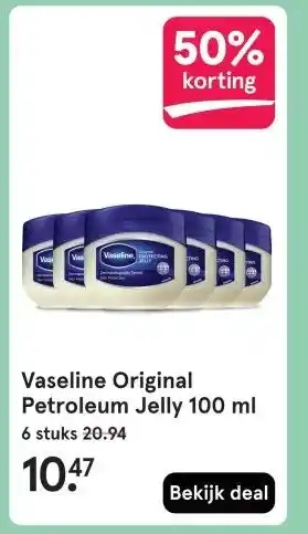 Etos Vaseline Original Petroleum Jelly 100 ml aanbieding