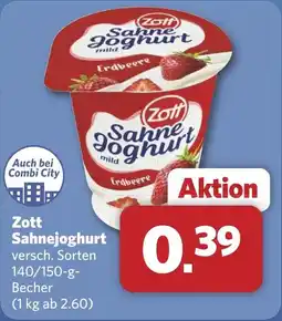 Combi Zott Sahnejoghurt aanbieding