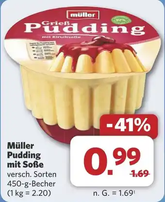 Combi Müller Pudding mit Soße aanbieding