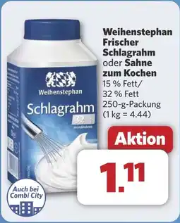 Combi Weihenstephan Frischer Schlagrahm oder Sahne zum Kochen aanbieding