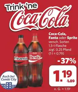 Combi Coca-Cola, Fanta oder Sprite aanbieding