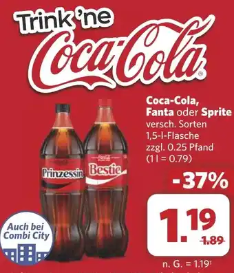 Combi Coca-Cola, Fanta oder Sprite aanbieding