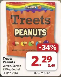 Combi Treets Peanuts aanbieding