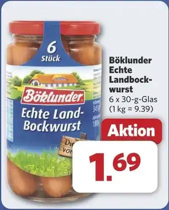 Combi Böklunder Echte Landbock- wurst aanbieding