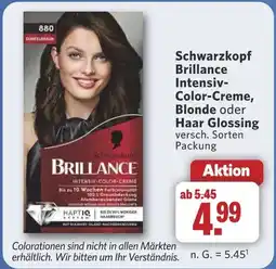 Combi Schwarzkopf Brillance Intensiv- Color-Creme, Blonde oder Haar Glossing aanbieding