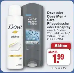 Combi Dove oder Dove Men + Care Pflegedusche oder Deospray aanbieding