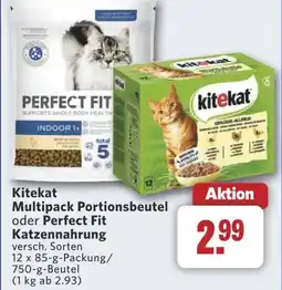 Combi Kitekat Multipack Portionsbeutel oder Perfect Fit Katzennahrung aanbieding