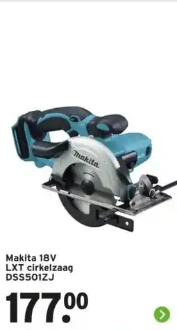GAMMA Makita 18V LXT cirkelzaag DSS501ZJ aanbieding