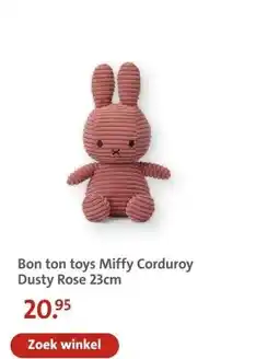 Bruna Bon ton toys Miffy Corduroy Dusty Rose 23cm aanbieding