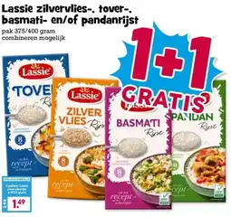 Boon`s Markt Lassie zilvervlies-, tover-, basmati- en/of pandanrijst aanbieding