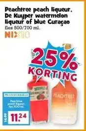 Boon`s Markt Peachtree peach liqueur. De Kuyper watermelon liqueur of blue Curaçao aanbieding