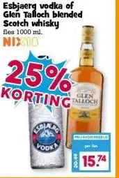 Boon`s Markt Esbjaerg vodka of Glen Talloch blended Scotch whisky aanbieding