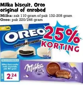 Boon`s Markt Milka biscuit. Oreo original of enrobed aanbieding