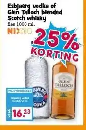 Boon`s Markt Esbjaerg vodka of Glen Talloch blended Scotch whisky aanbieding