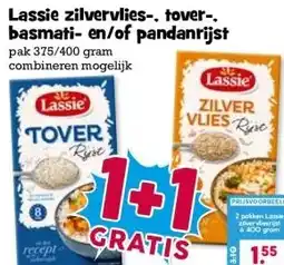 Boon`s Markt Lassie zilvervlies-. tover-. basmati- en/of pandanrijst aanbieding