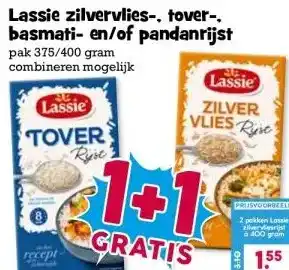 Boon`s Markt Lassie zilvervlies-. tover-. basmati- en/of pandanrijst aanbieding