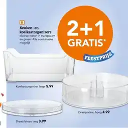 Blokker Keuken- en koelkastorganizers diverse maten in transparant en groen. aanbieding