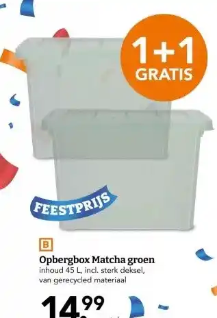 Blokker Opbergbox Matcha groen aanbieding