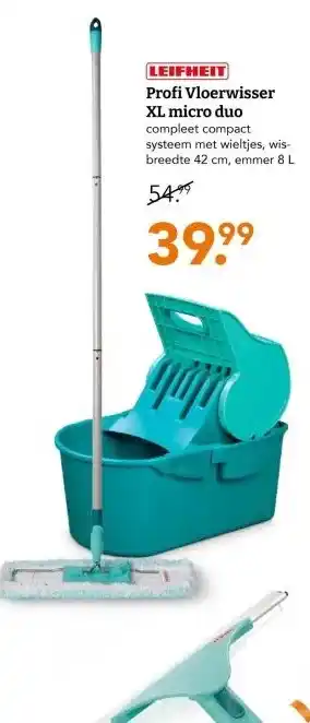 Blokker LEIFHEITProfi Vloerwisser XL micro duo compleet compact aanbieding