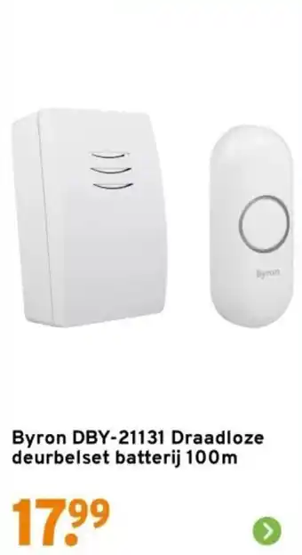GAMMA Byron DBY 21131 Draadloze deurbelset batterij aanbieding