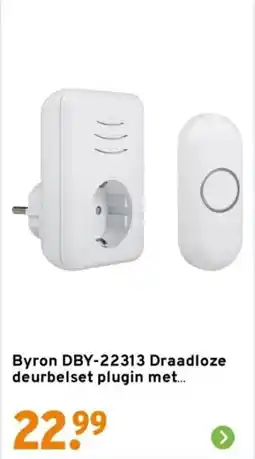 GAMMA Byron DBY 22313 Draadloze deurbelset plugin met aanbieding