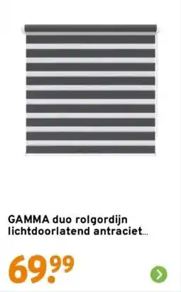 GAMMA GAMMA duo rolgordijn lichtdoorlatend antraciet aanbieding