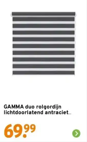 GAMMA GAMMA duo rolgordijn lichtdoorlatend antraciet aanbieding
