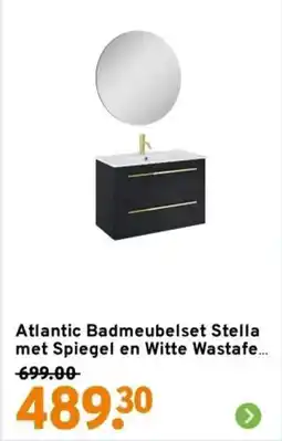 GAMMA Atlantic Badmeubelset Stella met Spiegel en Witte Wastafe aanbieding