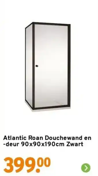 GAMMA Atlantic Roan Douchewand en deur Zwart aanbieding